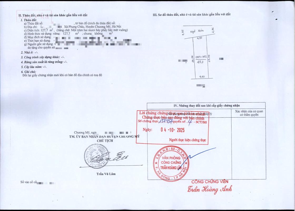 Hình ảnh Bán Thửa Đất 127.7m Tại Phụng Châu Ô Tô Đỗ Tận Đất Sát Trục Chính Kinh Doanh Liên Xã 