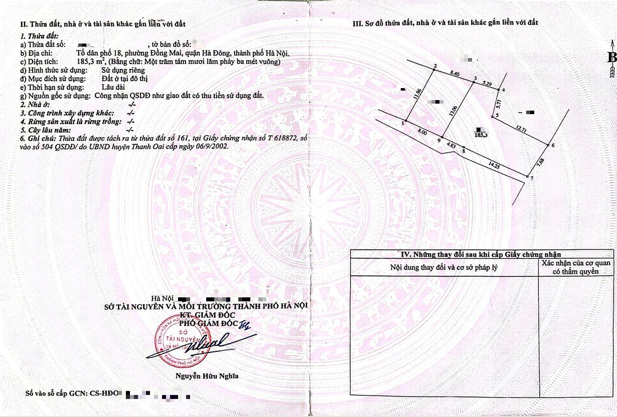 Hình ảnh Bán Đất Full Thổ Cư 185.3m Tại Đồng Mai Sát Trục Chính Kinh Doanh Ngay Gần Khu Sinh Thái Đồng Mai