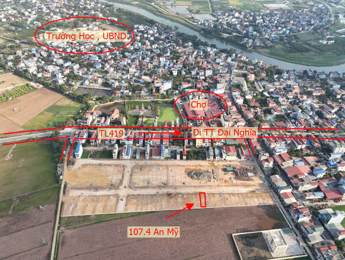 Hình ảnh Đất Đấu Giá Xã An Mỹ Sát Mặt Đường TL419 Thuộc Khu Đất Đấu Giá Đồng Chùa Giá Chỉ Hơn Tỷ 