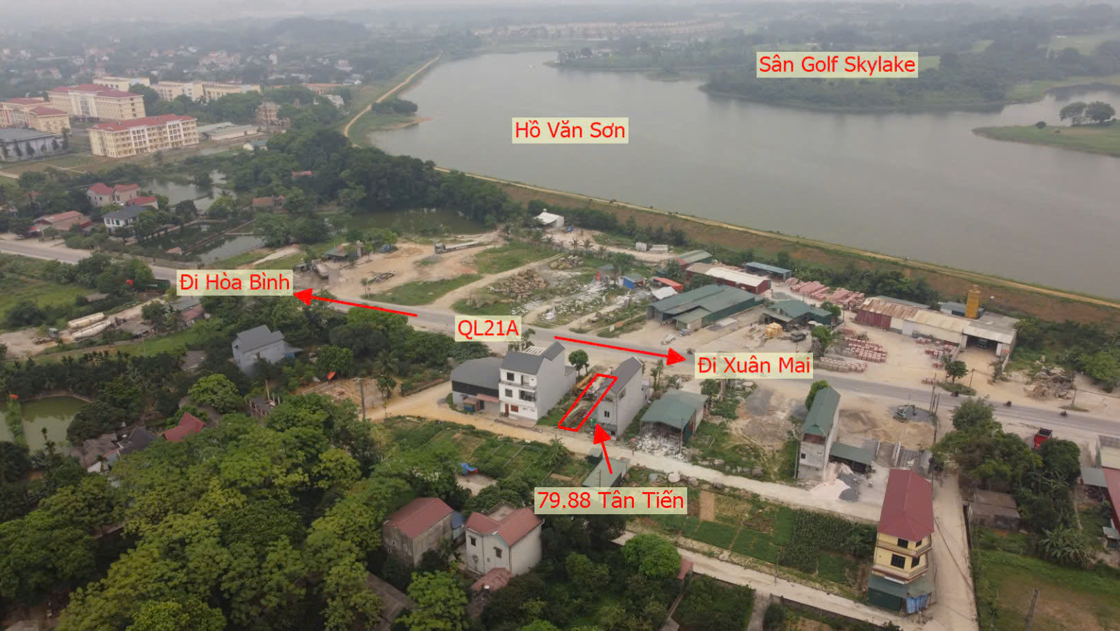 Hình ảnh Đất Đấu Giá Khu Kiến Trúc Xã Tân Tiến Bám Mặt Đường QL21A Đối Diện Hồ Văn Sơn Khu Nghỉ Dưỡng Skylake