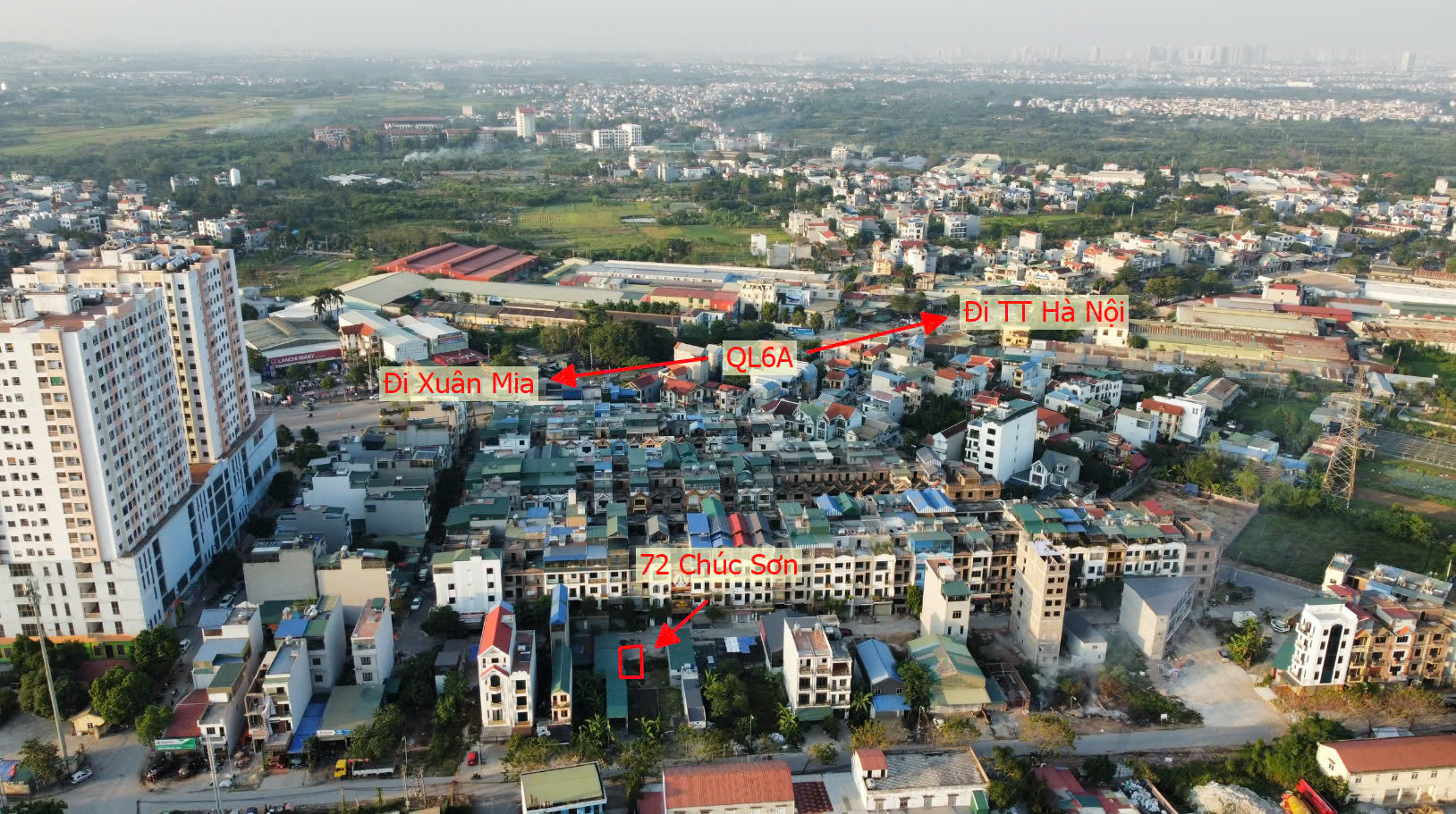 Hình ảnh Đất Dịch Vụ Thị Trấn Chúc Sơn Sát Mặt Đường Kinh Doanh QL6A Giáp Quận Hà Đông