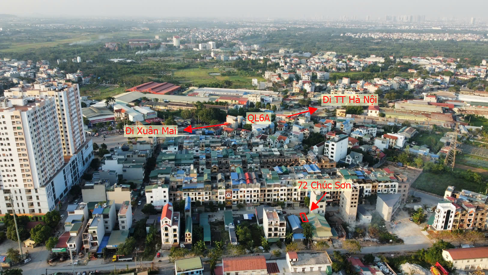 Hình ảnh Đất Dịch Vụ Thị Trấn Chúc Sơn Sát Mặt Đường Kinh Doanh QL6A Giáp Quận Hà Đông