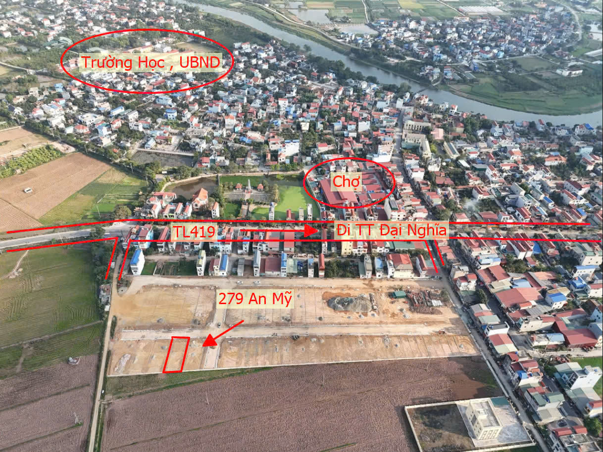 Hình ảnh Bán Đất Đấu Giá Xã An Mỹ Ngay Trung Tâm Thôn Kinh Đào Sát Mặt Đường Kinh Doanh TL419 