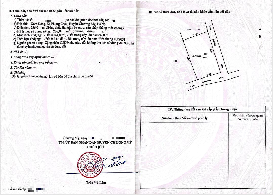 Hình ảnh Bán Lô Góc 2 Mặt Tiền 236m Tại Phụng Châu Sát Trục Chính Kinh Doanh Liên Xã 