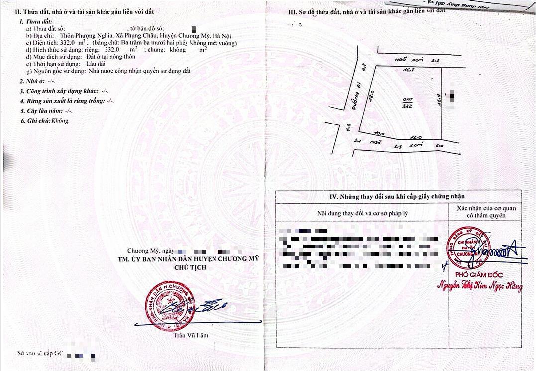 Hình ảnh Bán Lô Góc 3 Mặt Tiền 332m Tại Phụng Châu Full Thổ Cư Ô Tô Đỗ Tận Đất Sát Trục Chính Liên Xã