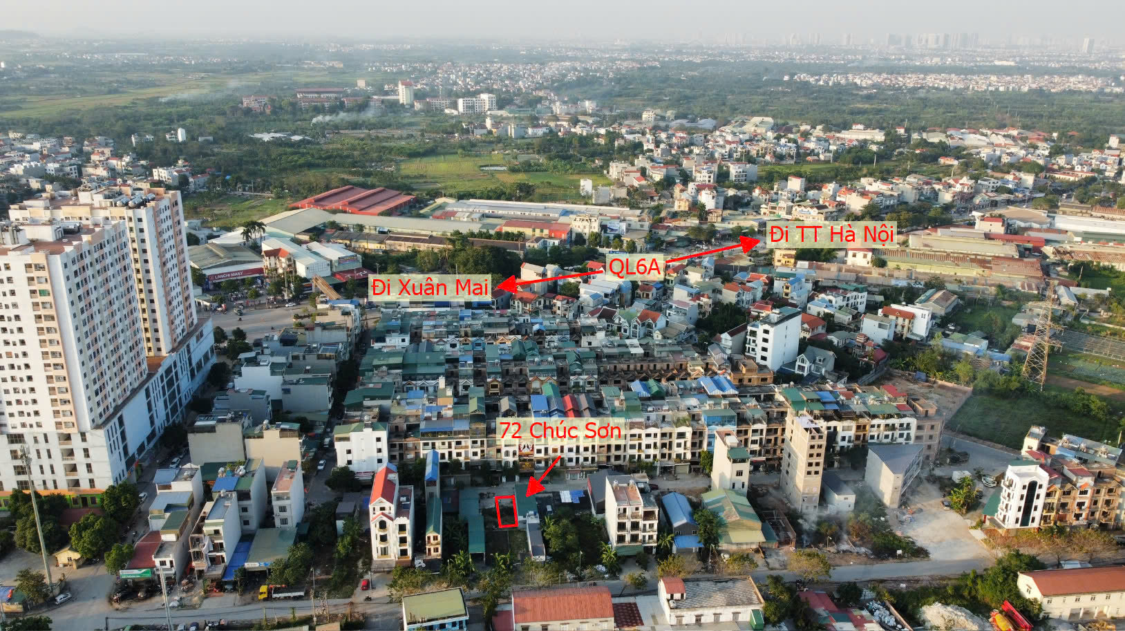 Hình ảnh Đất Dịch Vụ Thị Trấn Chúc Sơn Sát Mặt Đường Kinh Doanh QL6A Giáp Quận Hà Đông