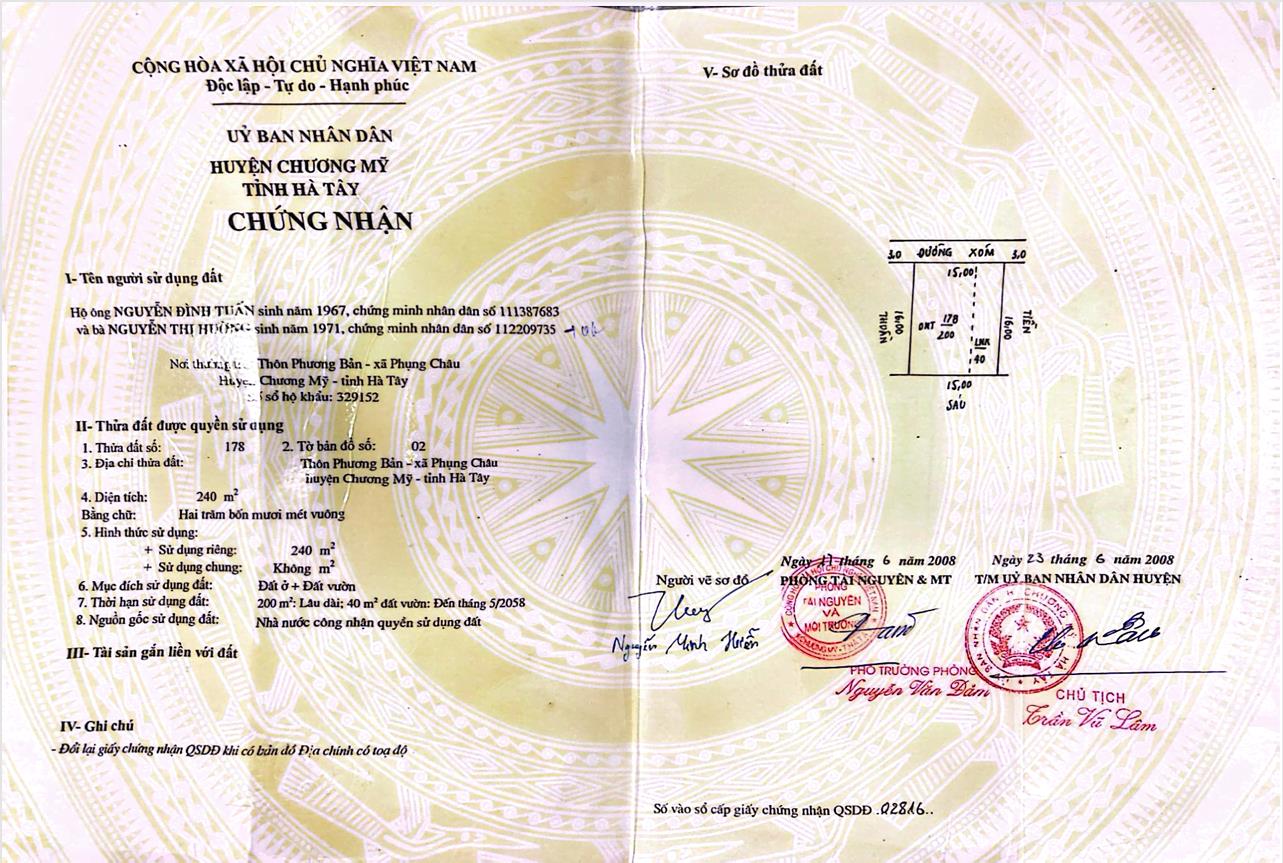 Hình ảnh Bán Đất Phụng Châu 240m Ô Tô Đỗ Tận Đất Gần Trục Chính Kinh Doanh Liên Xã Giá Chỉ Vài Tỷ