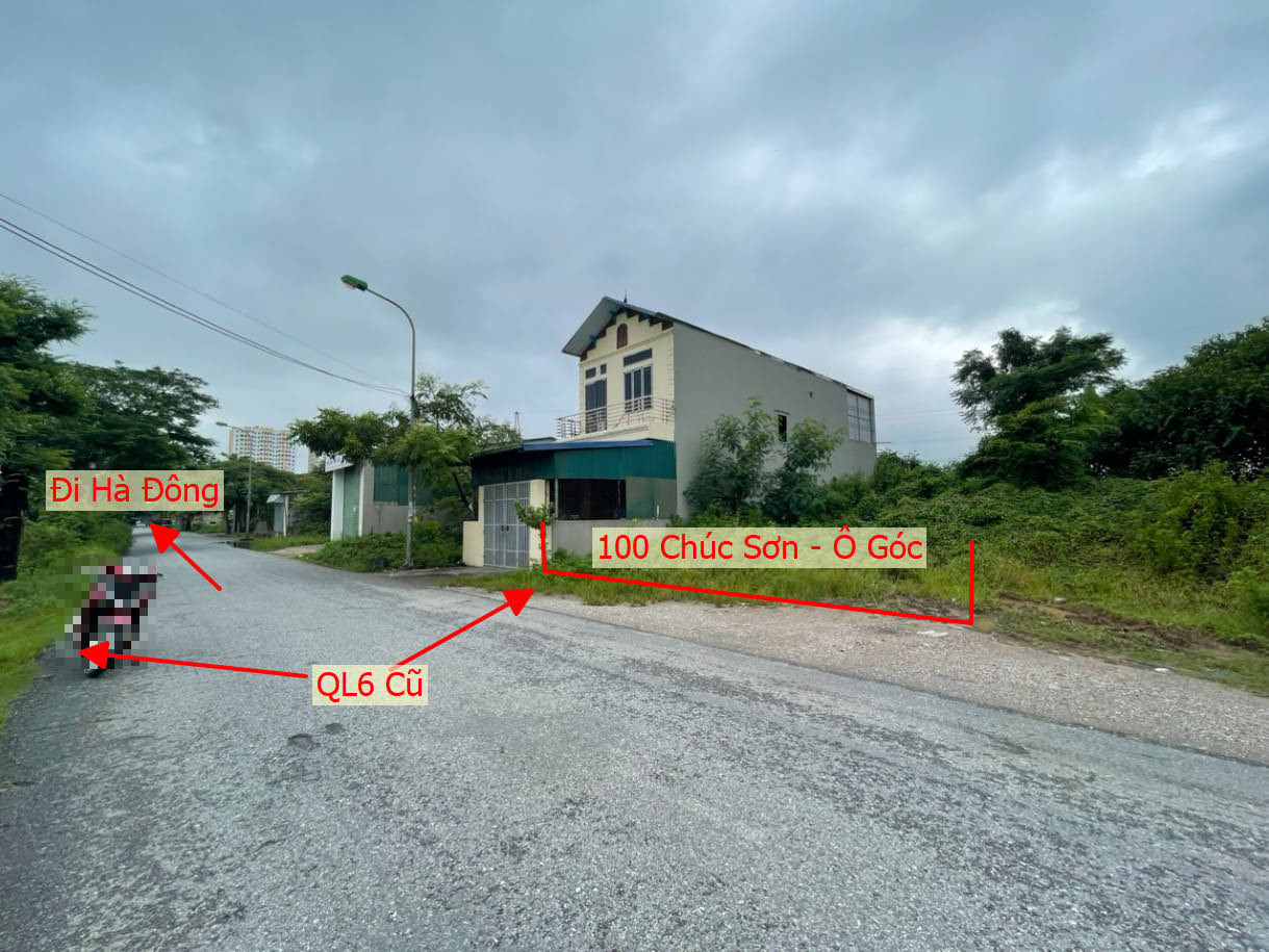 Hình ảnh Bán Lô Góc 2 Mặt Tiền Full Thổ Cư Bám Mặt Đường QL6 Cũ Giáp Quận Hà Đông 
