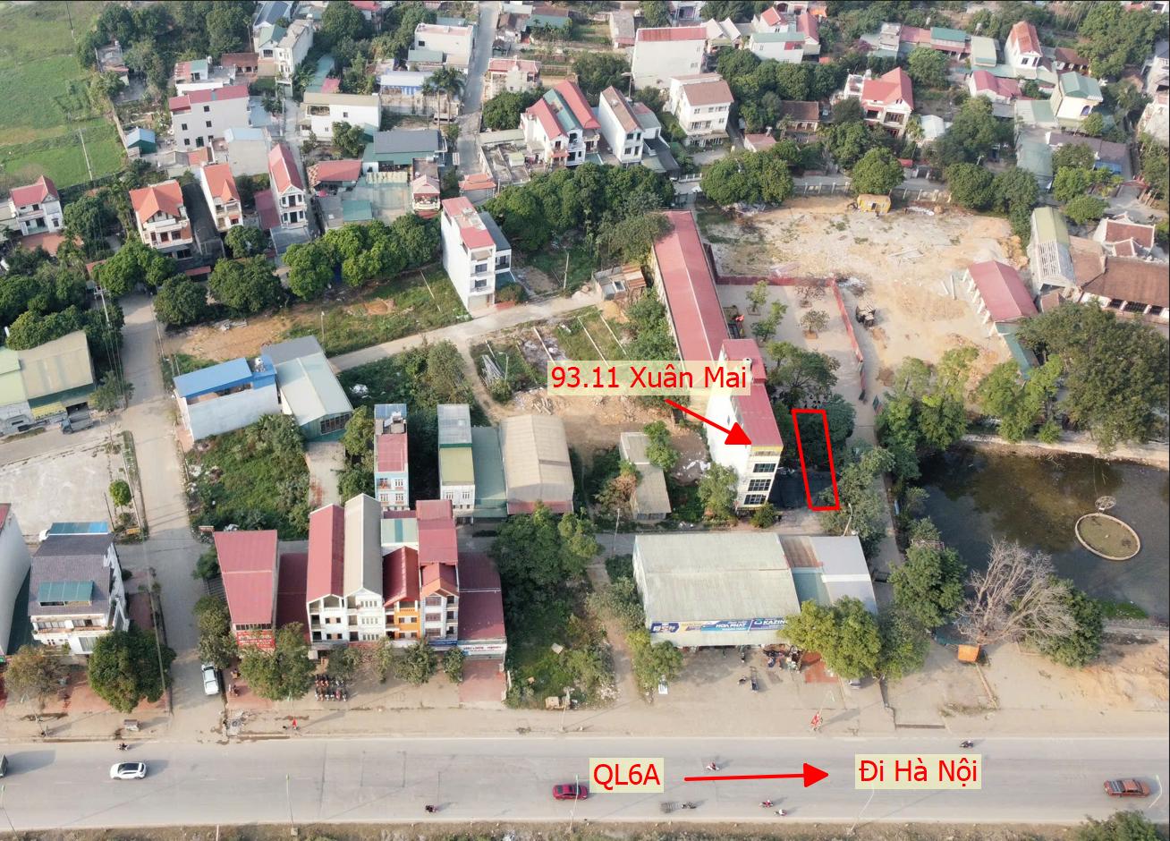 Hình ảnh Đất Đấu Giá Cổng Làng Xuân Mai 93.11m Ô Tô Đỗ Tận Đất Sát QL6A Đang Mở Rộng Cạnh Trường TH Xuân Mai B