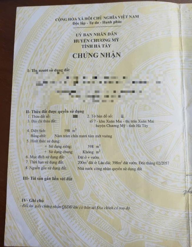 Hình ảnh Bán Lô Góc 2 Măt Tiền 598m Tại Xuân Mai Đường Thông Ô Tô Gần QL6A Đang Triển Khai Mở Rộng