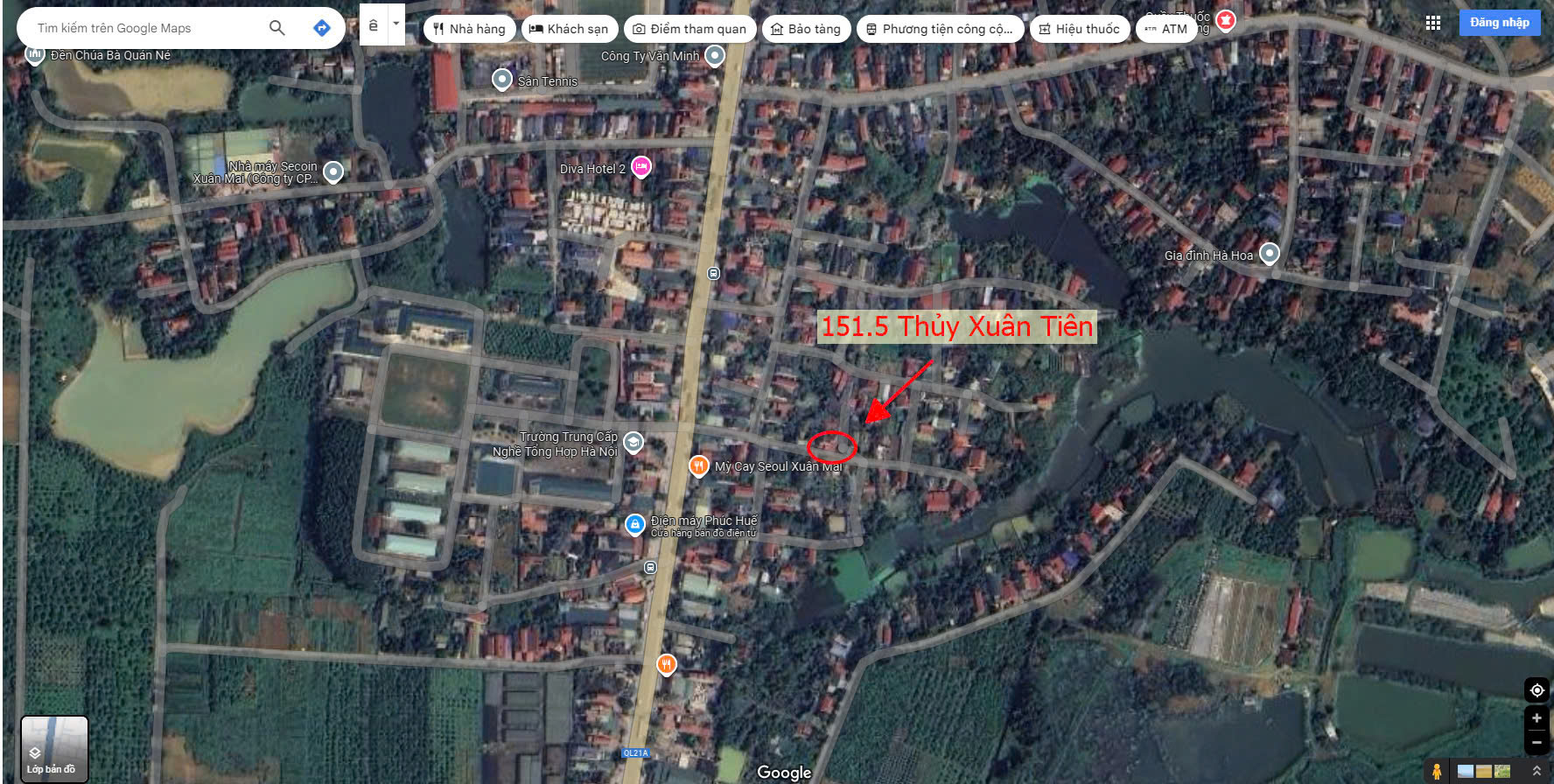 Hình ảnh Bán Đất Thủy Xuân Tiên Ô Tô Đỗ Tận Đất Sát Mặt Đường Kinh Doanh QL21A Giáp Thị Trấn Xuân Mai 