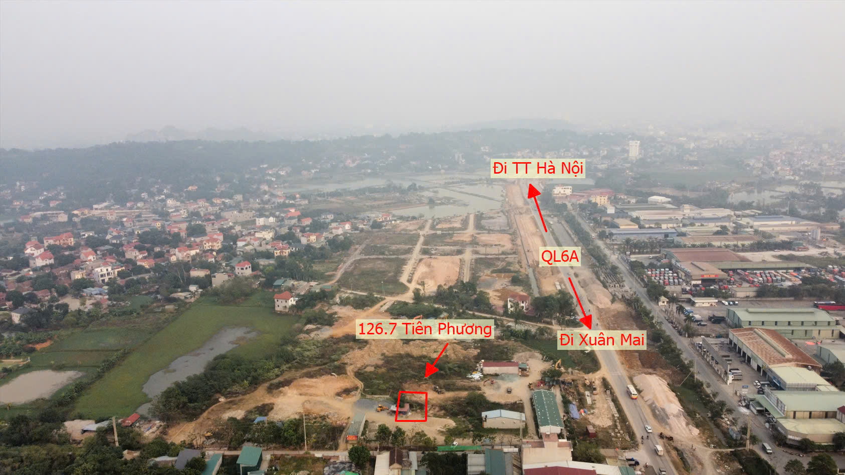 Hình ảnh Đất Dịch Vụ Tiên Phương 126.7M2 Ngay Sát QL6A Đang Triển Khai Mở Rộng Cạnh KCN Phú Nghĩa     