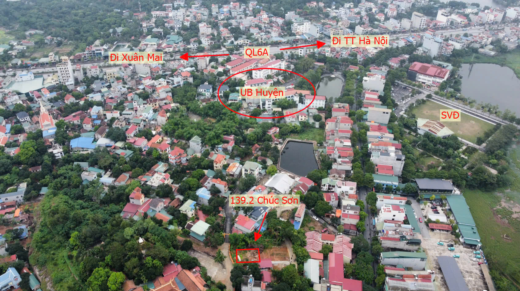 Hình ảnh Bán Đất Thị Trấn Chúc Sơn Ô Tô Đỗ Tận Đất Sát Trục Kinh Doanh Ngay Trung Tâm Hành Chính Huyện