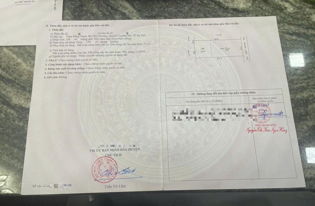 Hình ảnh Bất Động Sản Chương Mỹ Bán Đất Khu Vực Tiên Phương Ô Tô Đỗ Tận Đất Gần Trục Chính Kinh Doanh