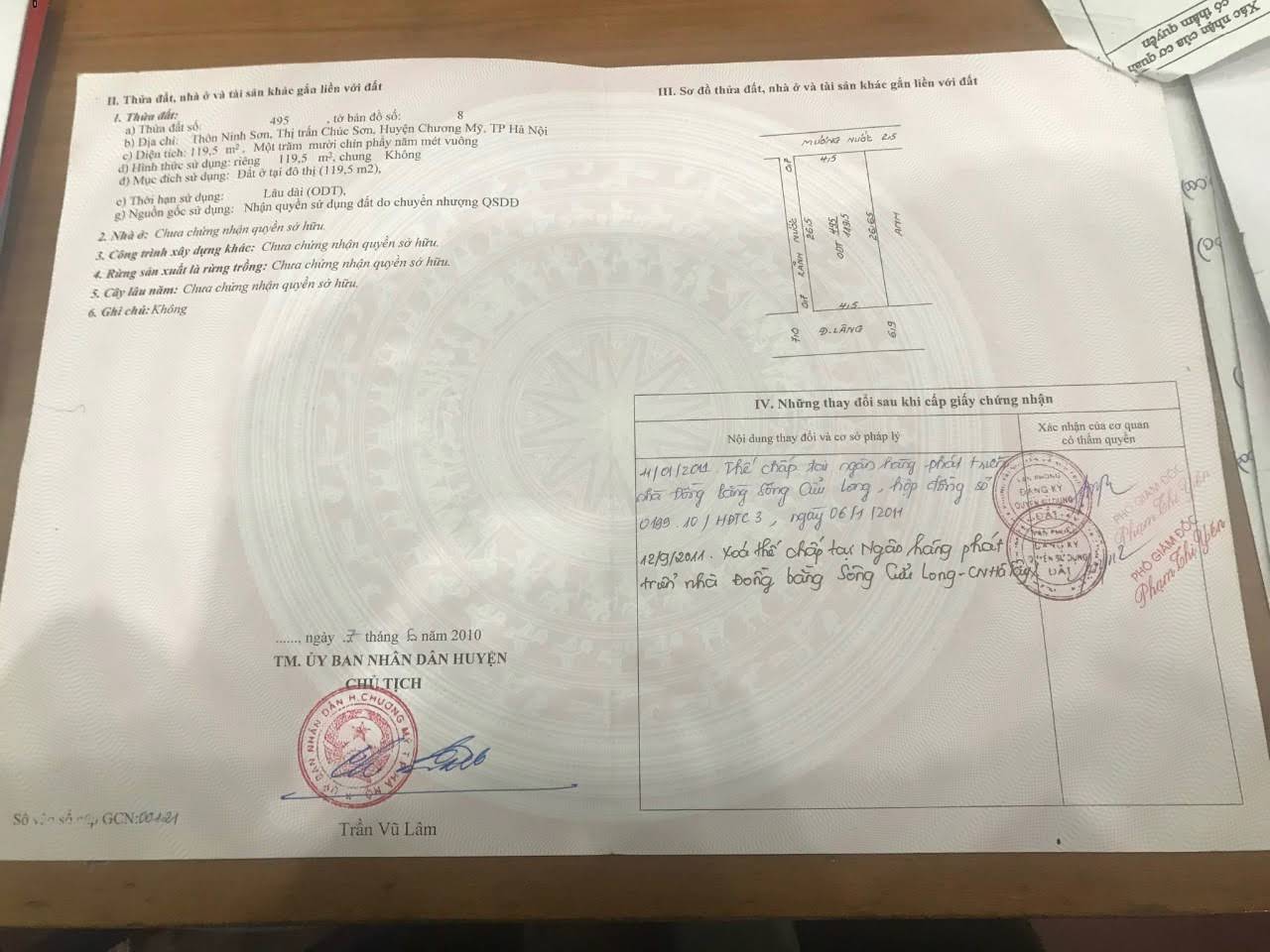 Hình ảnh Bán Đất Full Thổ Cư Tại Thị Trấn Chúc Sơn Ô Tô Vào Tận Đất Giáp Quận Hà Đông 