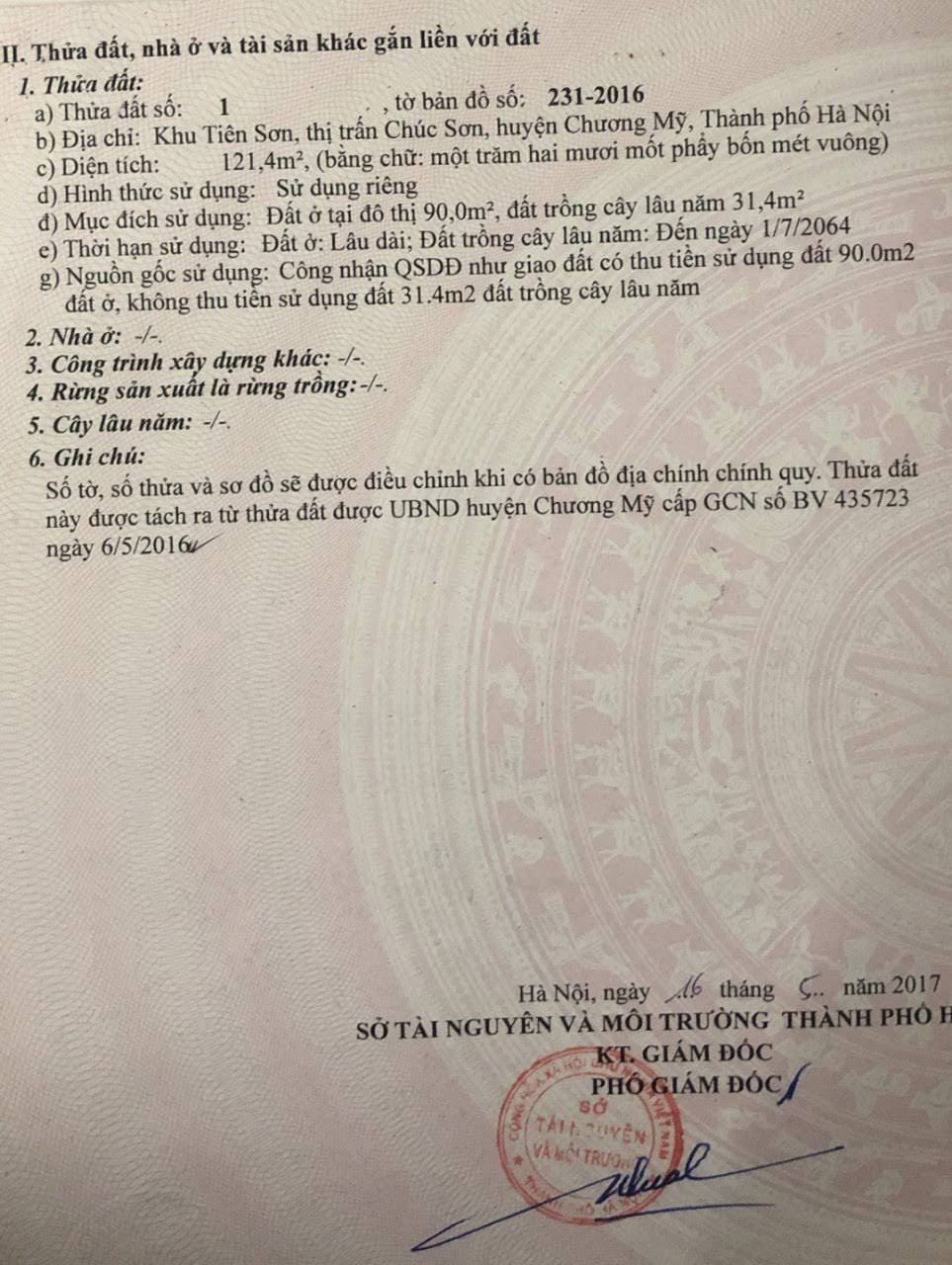 Hình ảnh Bán Đất Thị Trấn Chúc Sơn Ngay Trung Tâm Hành Chính Huyện Chương Mỹ 