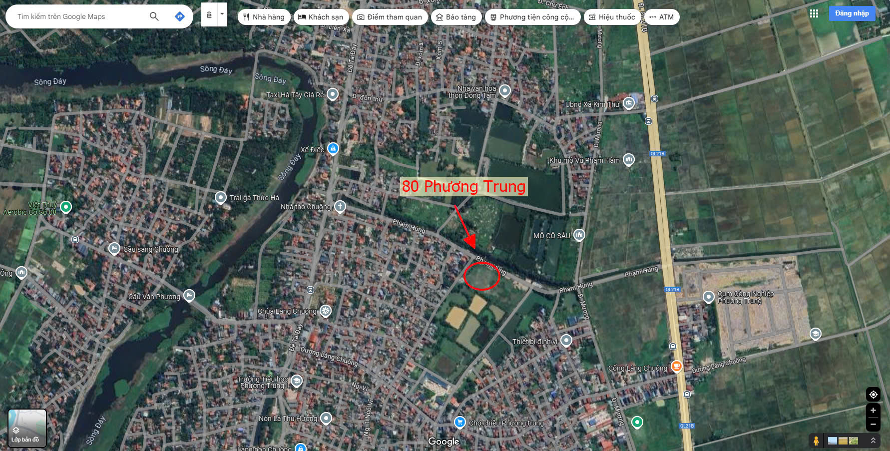 Hình ảnh Bán Đất Phương Trung Sát Mặt Đường Kinh Doanh QL21B Thuộc Khu Đất Đấu Giá Trằm Sen Xã Phương Trung