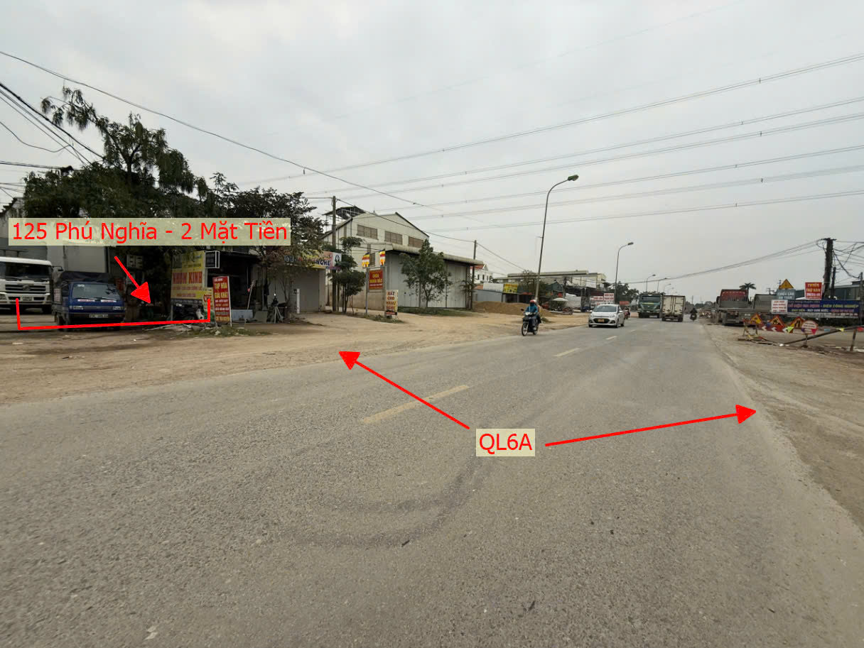Hình ảnh Bán Thửa Đất 2 Mặt Tiền 125m Tại Phú Nghĩa Mặt Đường Kinh Doanh QL6A Đang Mở Rộng 