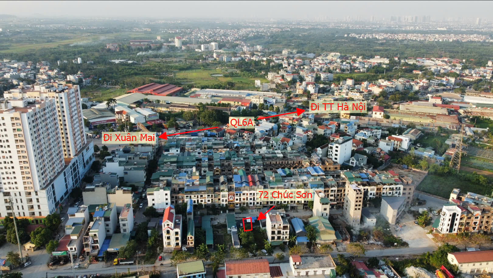 Hình ảnh Đất Dịch Vụ Thị Trấn Chúc Sơn Sát Mặt Đường Kinh Doanh QL6A Giáp Quận Hà Đông