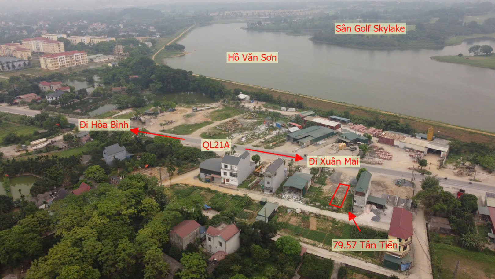 Hình ảnh Đất Đấu Giá Khu Kiến Trúc Xã Tân Tiến Bám Mặt Đường QL21A Đối Diện Hồ Văn Sơn Khu Nghỉ Dưỡng Skylake