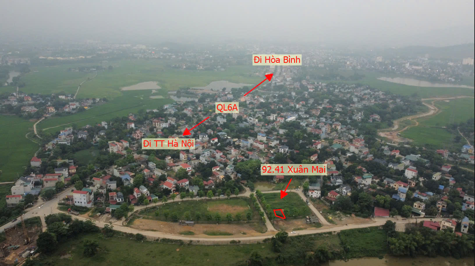 Hình ảnh Đất Đấu Giá Khu Khoang Bèo Thị Trấn Xuân Mai Sát Mặt Đường QL6A Đang Triển Khai Mở Rộng 