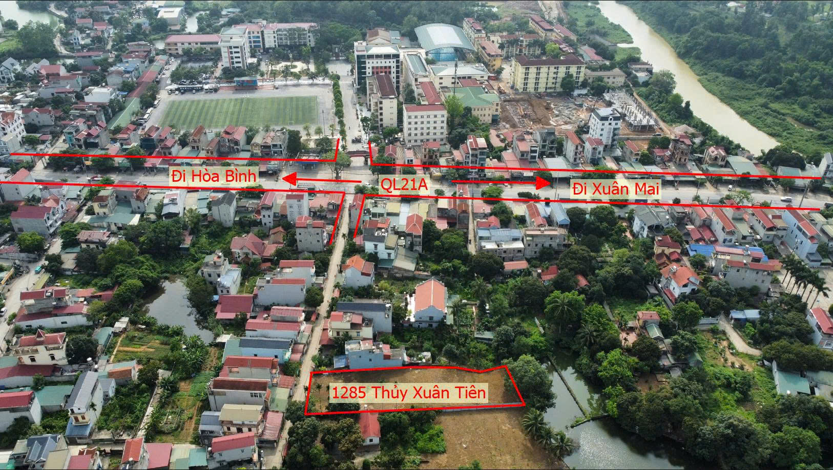 Hình ảnh Bán Đất Full Thổ Cư 1285m Tại Thủy Xuân Tiên Sát Mặt Đường Kinh Doanh QL21A Đường Thông Ô Tô