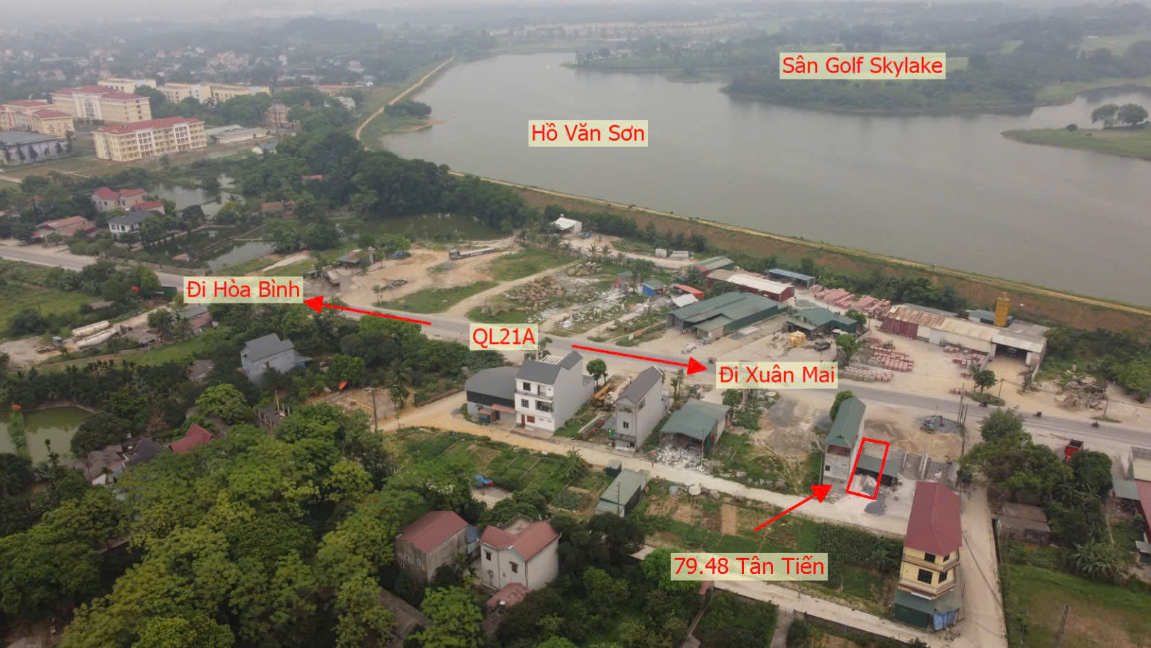 Hình ảnh Đất Đấu Giá Khu Kiến Trúc Xã Tân Tiến Bám Mặt Đường QL21A Đối Diện Hồ Văn Sơn Khu Nghỉ Dưỡng Skylake