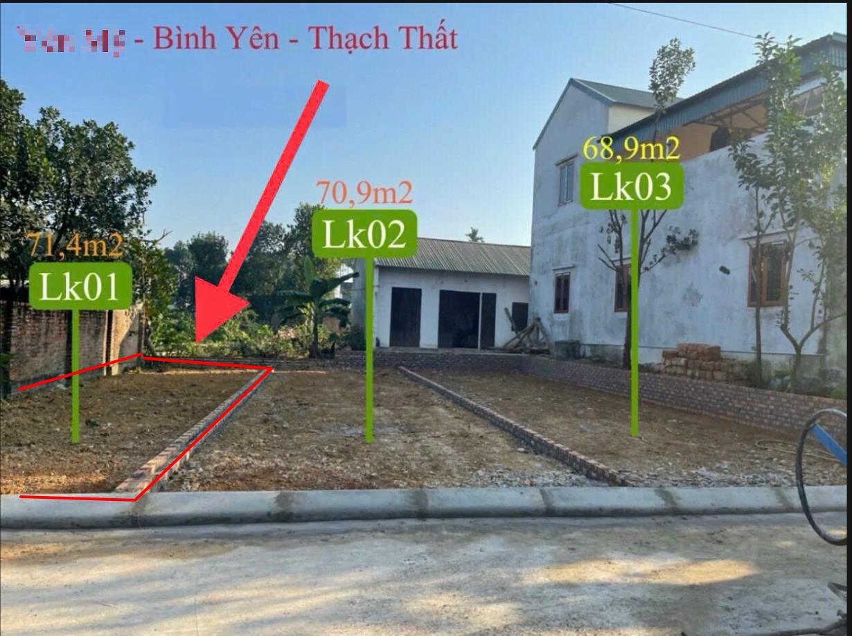Hình ảnh Bán Lô Đất 71.4m Tại Bình Yên Thạch Thất Bám Đường Bê Tông Ô Tô Vào Tận Đất Dân Cư Đông Thân Thiện Giá Đầu Tư