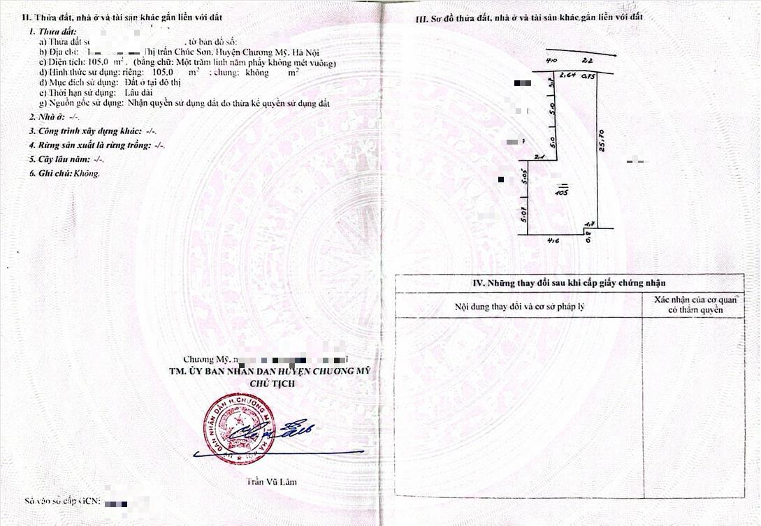 Hình ảnh Bán Đất Full Thổ Cư 105m Tại Chúc Sơn Ô Tô Đỗ Tận Đất Sát Mặt Đường Kinh Doanh TL419