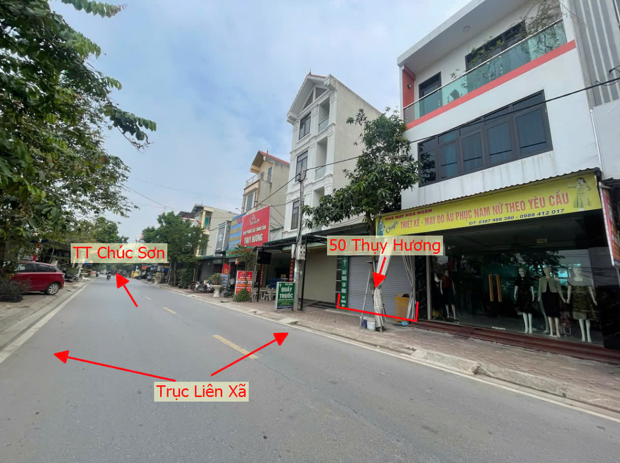 Hình ảnh Bán Đất Full Thổ Cư Sẵn Nhà Cấp 4 Bám Mặt Đường Kinh Doanh Liên Xã Tại Thụy Hương Giáp Thị Trấn Chúc Sơn