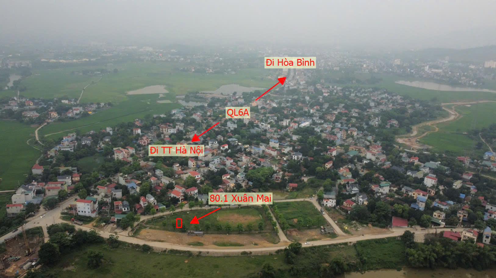 Hình ảnh Đất Đấu Giá Khu Khoang Bèo Thị Trấn Xuân Mai Đường Ô Tô Tránh Ngay Sát QL6A Đang Triển Khai Mở Rộng