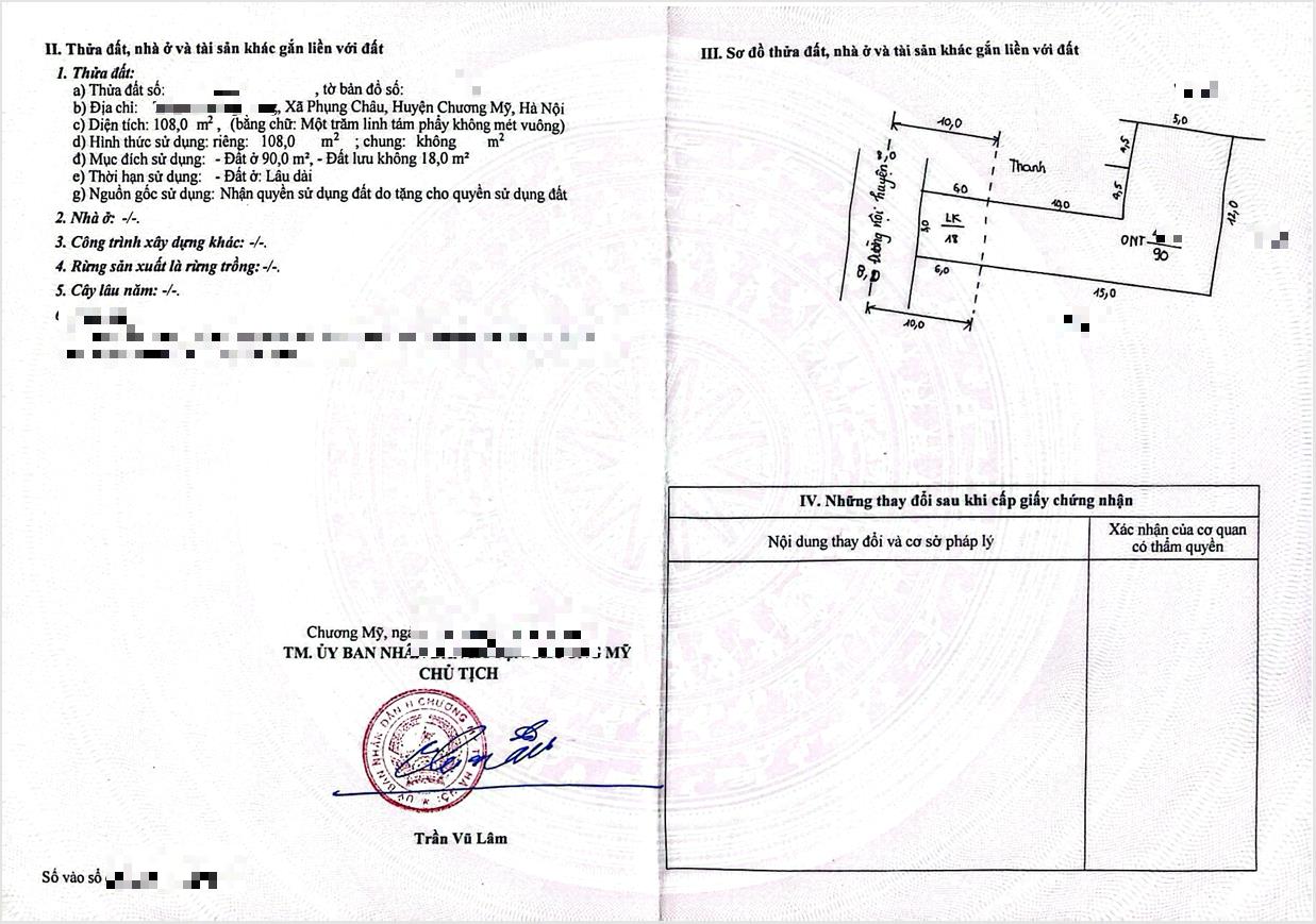 Hình ảnh Bán Thửa Đất 108m Tại Phụng Châu Full Thổ Cư Mặt Trục Chính Kinh Doanh Liên Xã Giá Chỉ Vài Tỷ