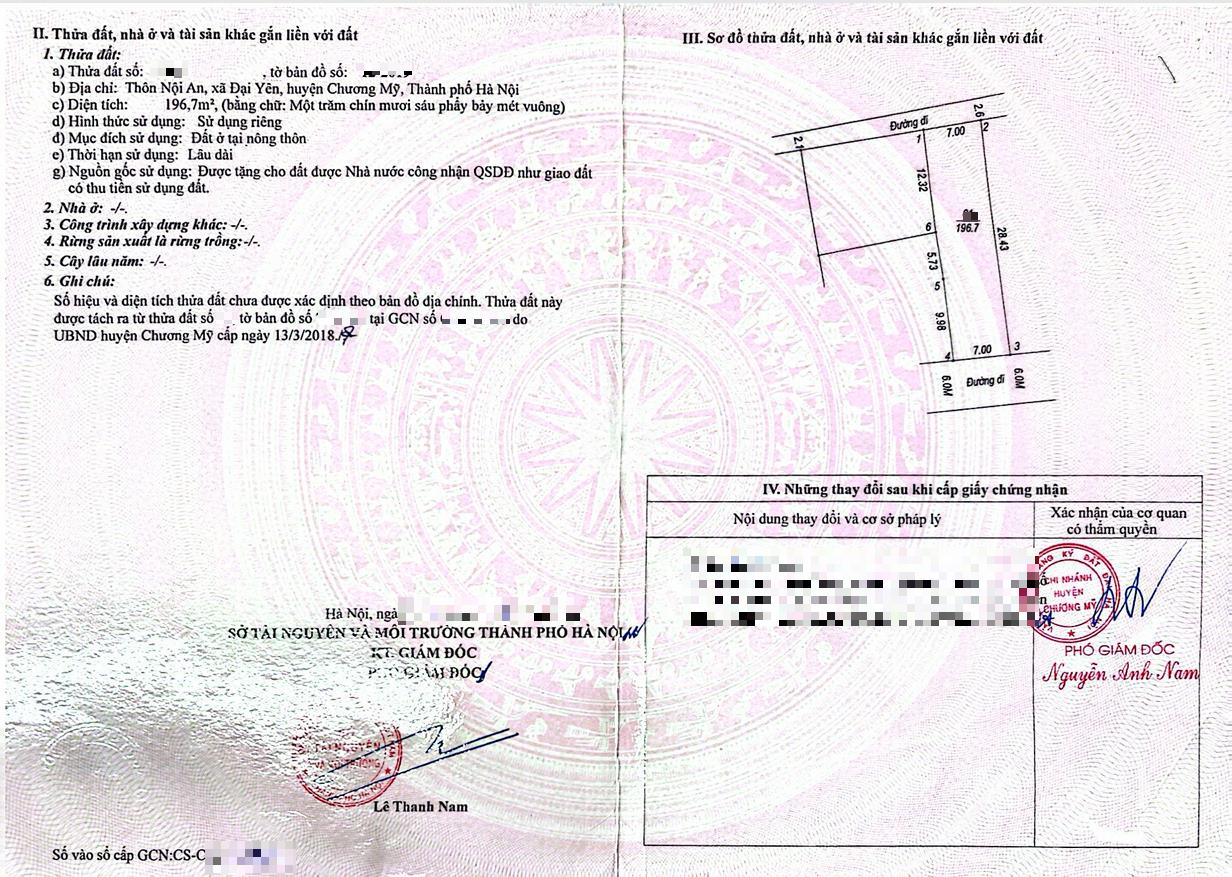 Hình ảnh Bán Thửa Đất Full Thổ Cư 196.7m Tại Đại Yên Ô Tô Đỗ Tận Đất Sát Trục Kinh Doanh Gần Đường TL419