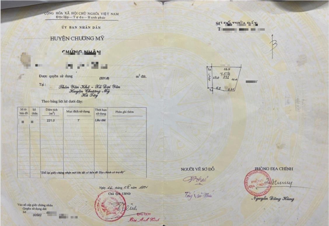 Hình ảnh Bán Đất Full Thổ Cư 221m Tại Đại Yên Sát Mặt Đường Kinh Doanh Nguyễn Văn Trỗi Giá Chỉ Vài Tỷ