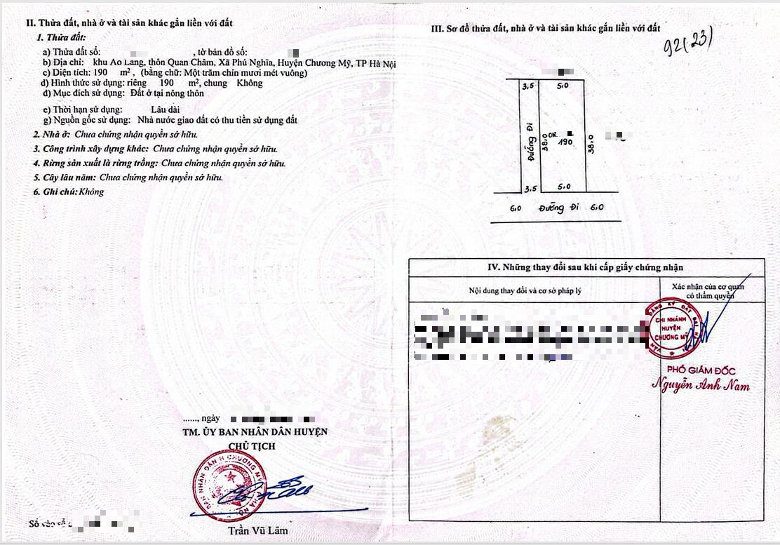 Hình ảnh Bán Lô Góc 2 Mặt Tiền Full Thổ Cư 190m Tại Phú Nghĩa Sát Trục Kinh Doanh Gần QL6A Đang Mở Rộng