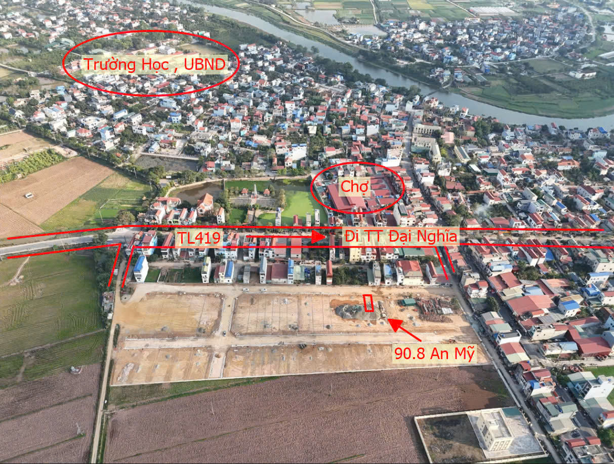 Hình ảnh Đất Đấu Giá Mỹ Đức Thuộc Khu Đấu Giá Đồng Chùa Ngay Trung Tâm Xã An Mỹ Sát Đường TL419 