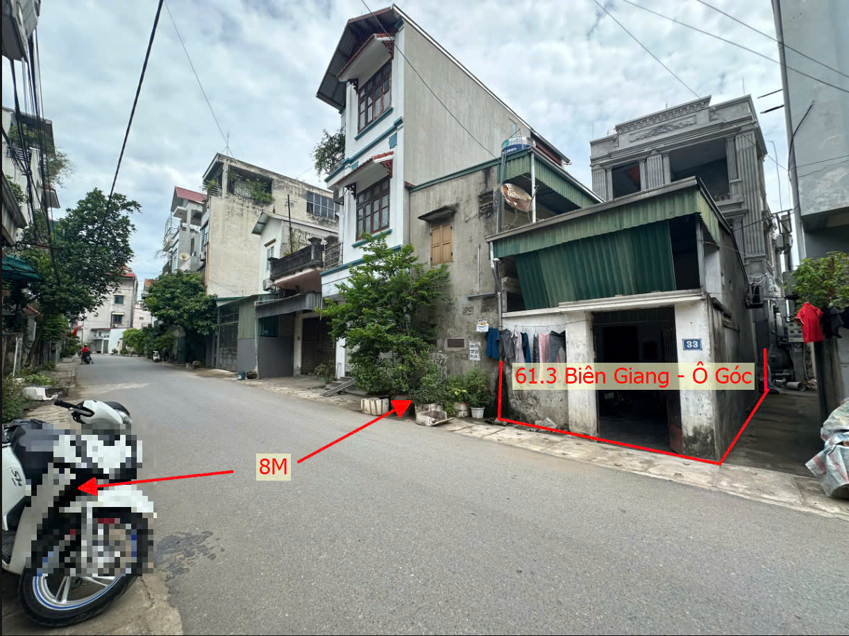 Hình ảnh Bán Lô Góc 2 Mặt Thoáng 61.3M2 Tại Biên Giang Hà Đông - Sẵn Nhà Cấp 4 Bám Mặt Đường Kinh Doanh 