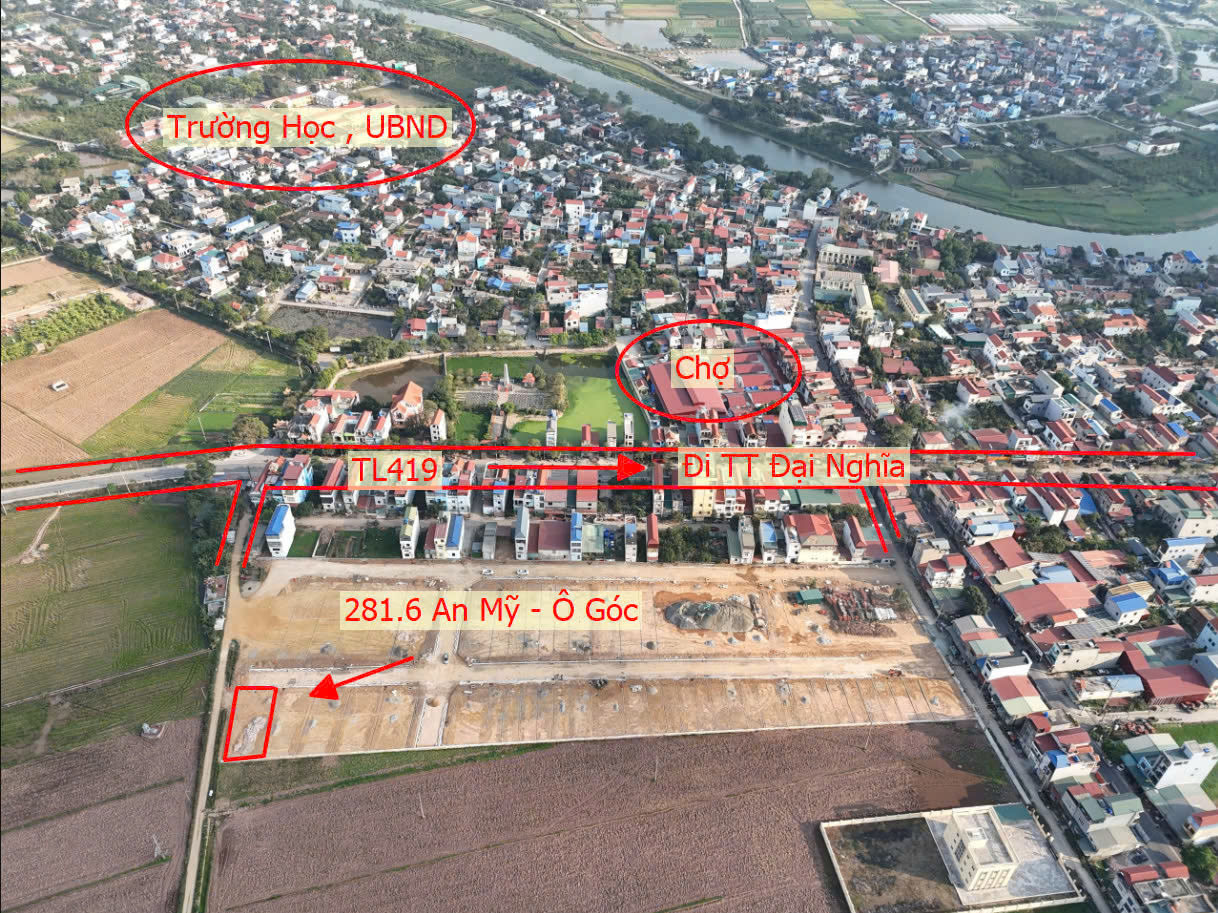 Hình ảnh Bán Đất Đấu Giá Khu Đồng Chùa Xã An Mỹ | Lô Góc 2 Mặt Tiền Sát Mặt Đường Kinh Doanh TL419 