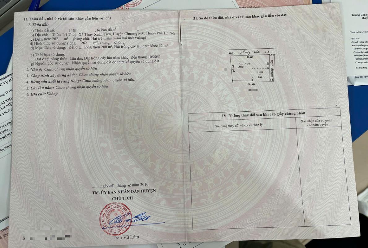 Hình ảnh Bất Động Sản Xuân Mai Bán Đất Khu Vực Thủy Xuân Tiên Lô Góc 2 Mẳ Tiền Đường Thông Ô Tô Sát Trục Chính Kinh Doanh