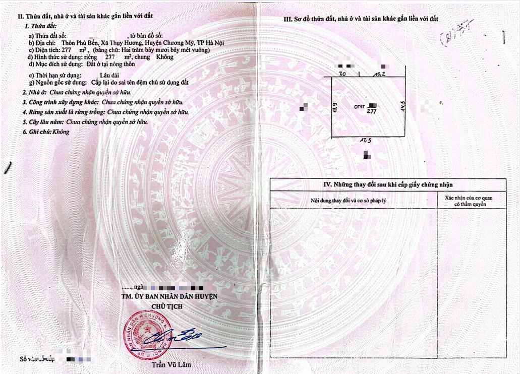 Hình ảnh Bán Đất Full Thổ Cư 277m Tại Thụy Hương Sát Trục Chính Kinh Doanh Liên Xã Giá Chỉ Vài Tỷ
