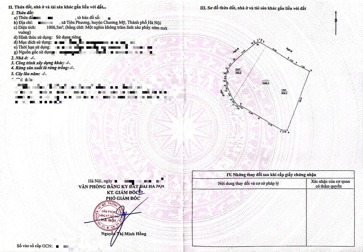 Hình ảnh Bán Lô Góc 2 Mặt Tiền 1006.5m Tại Tiên Phương Sát Trục Chính Kinh Doanh Ngay Gần Đường TL419