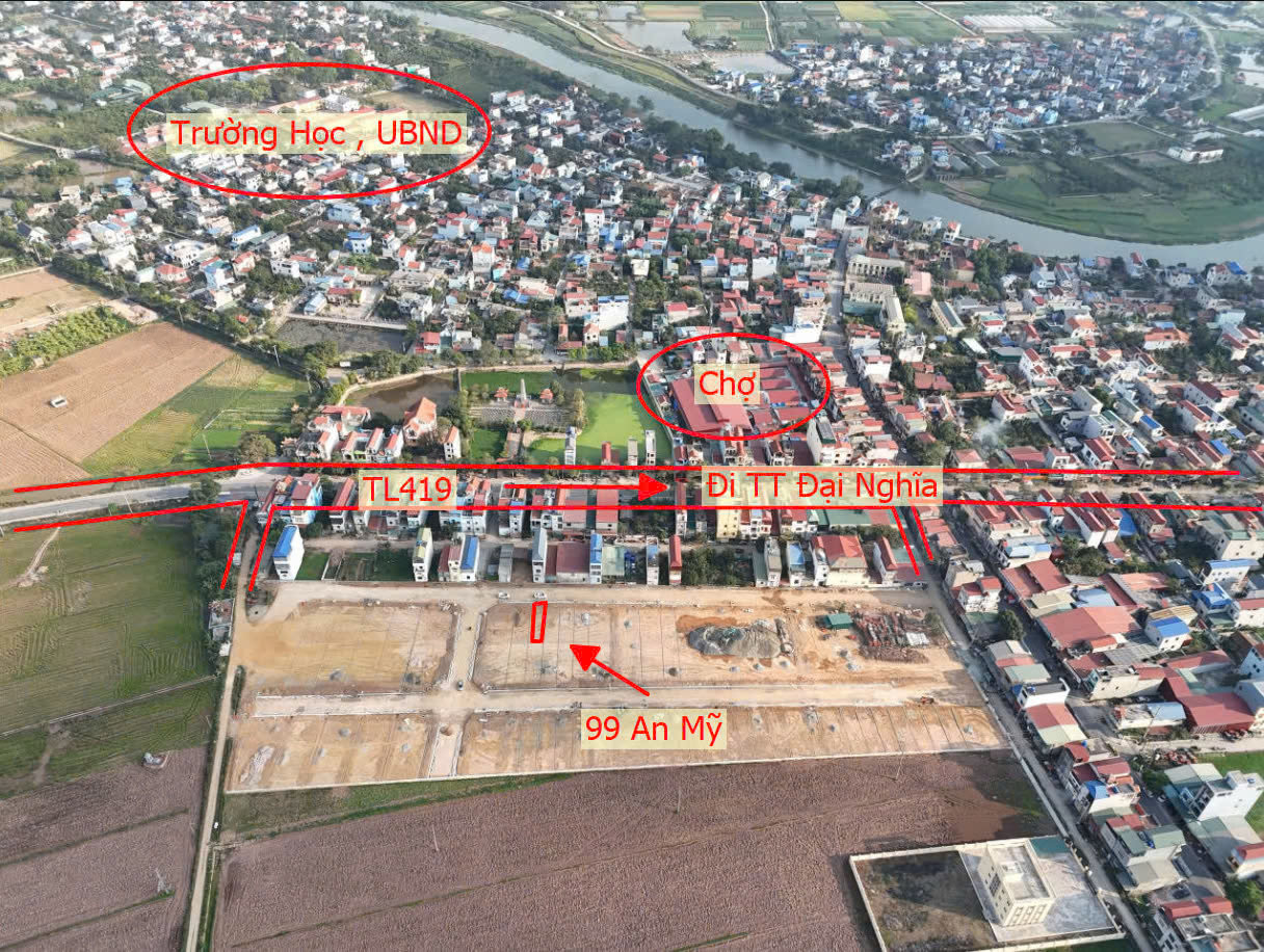 Hình ảnh Bán Đất An Mỹ Sát Mặt Đường Kinh Doanh TL419 | Đất Đấu Giá Khu Đồng Chùa Xã An Mỹ 