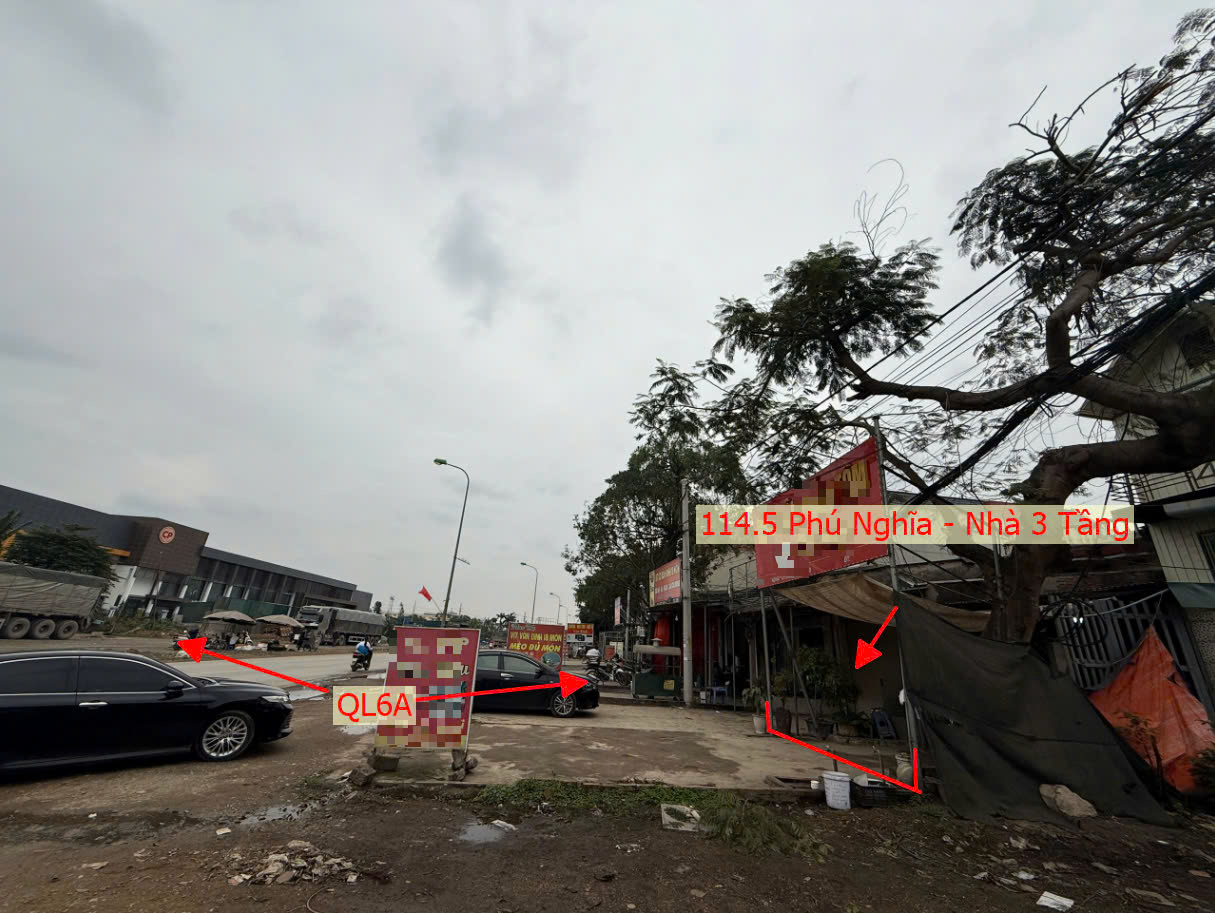 Hình ảnh Bán Nhà 3 Tầng 2 Mặt Tiền 114.5m Tại Phú Nghĩa Mặt Đường Kinh Doanh QL6A Đang Mở Rộng 